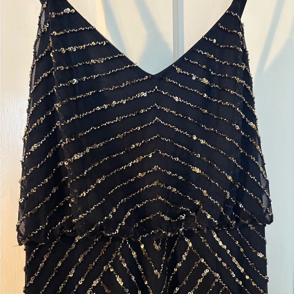 Adrianna Papell Navy and Gold Women's Dress - Picture 2 of 6